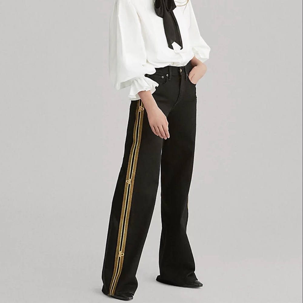 Polo Ralph Lauren Admiral Striped Wide-Leg Jeans